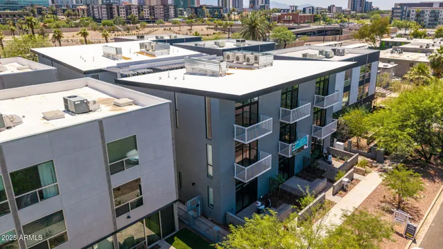 a view of a city with tall buildings