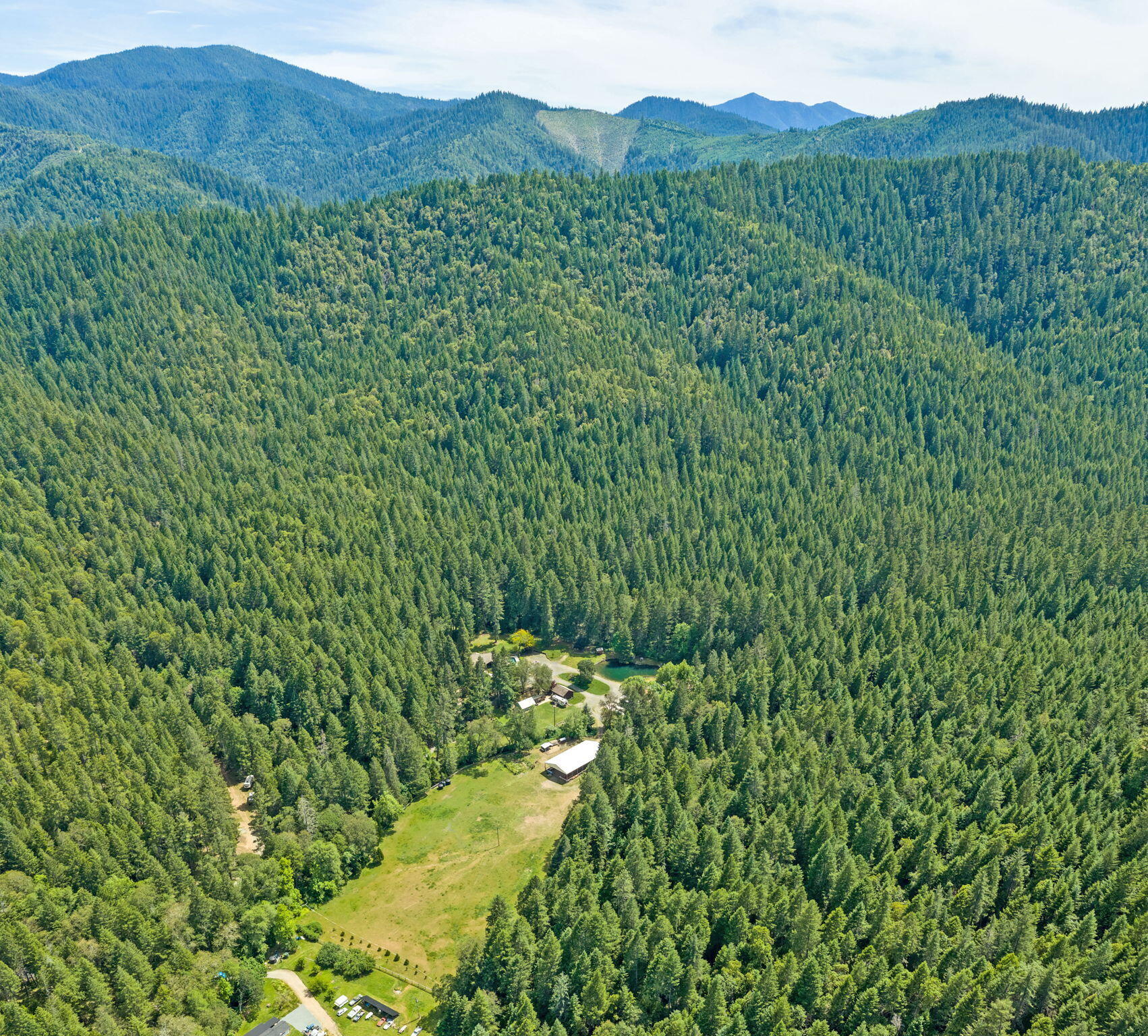 985 Elliott Creek Road Wilderville, OR 97543 - Photo 94 of 98 a view of a lush green forest with a house
