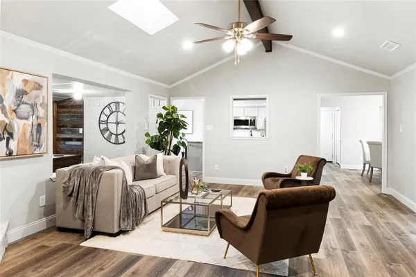 a living room with furniture
