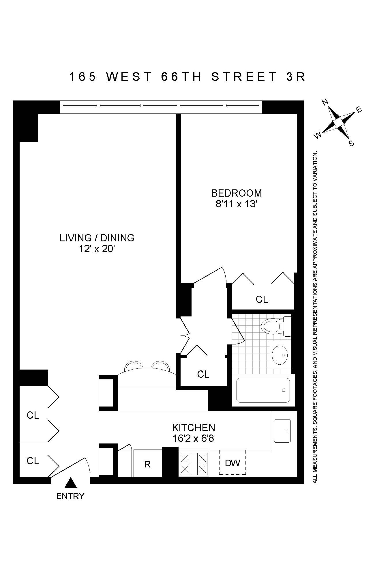 165 West 66th Street, Unit 3R Manhattan, NY 10023 - Photo 11 of 11 a picture of a black and white photo