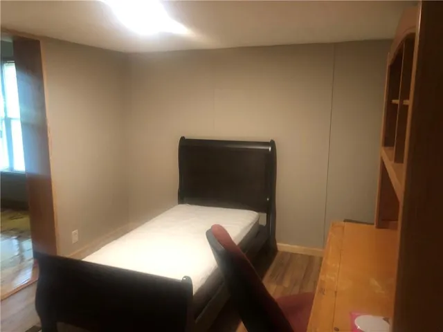 a backyard of a house with seating space