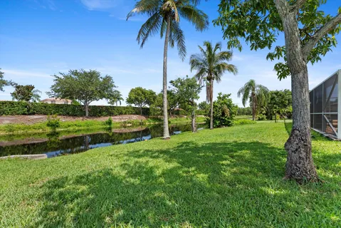 an aerial view of a house with a garden