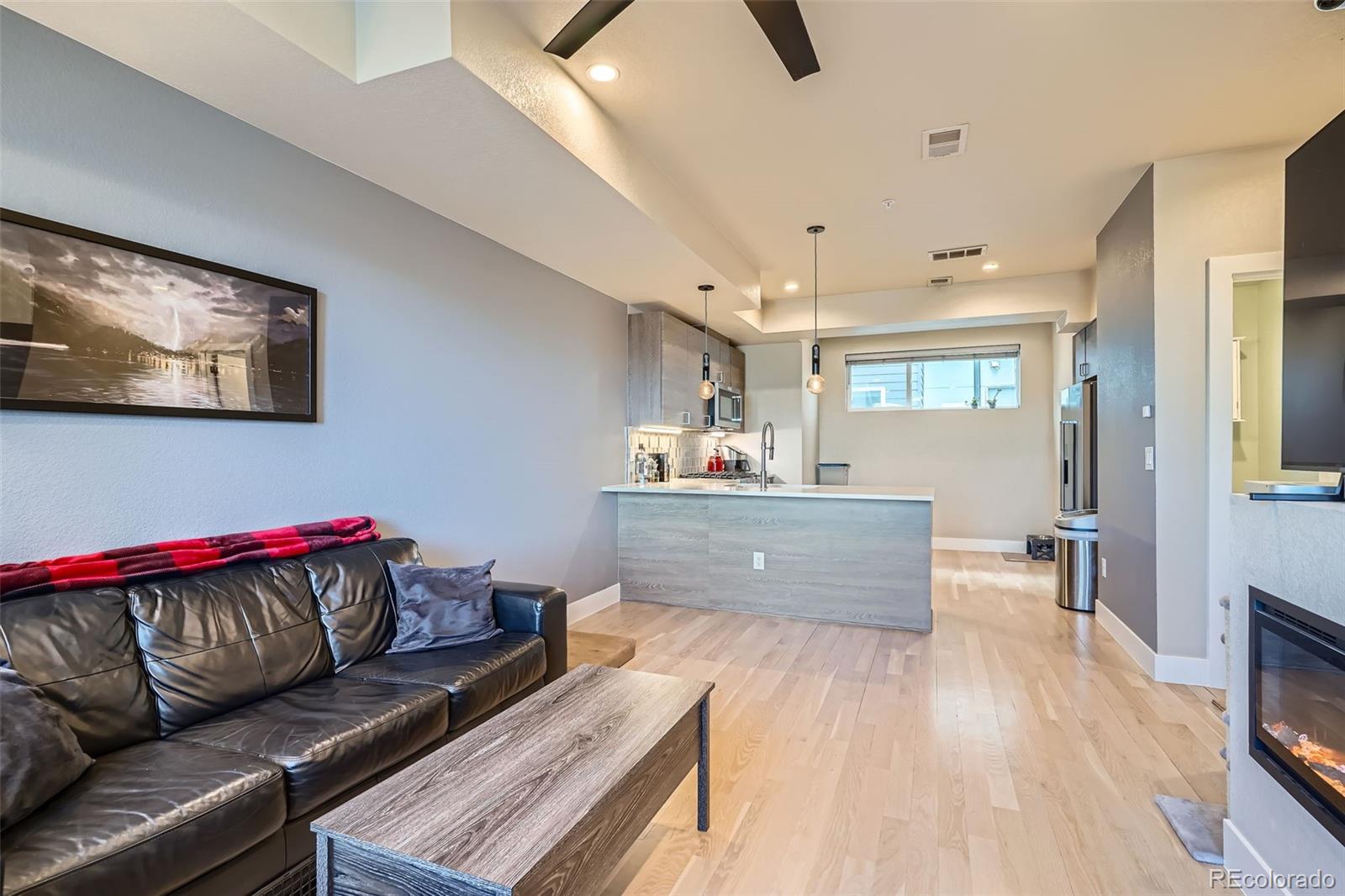 1583 Grove Street, Unit 5 Denver, CO 80204 - Photo 8 of 39 a living room with furniture and a flat screen tv