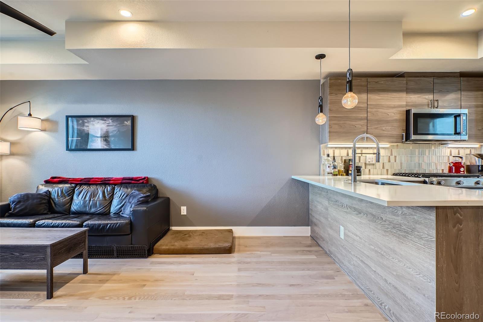 1583 Grove Street, Unit 5 Denver, CO 80204 - Photo 10 of 39 a living room with furniture and a wooden floor