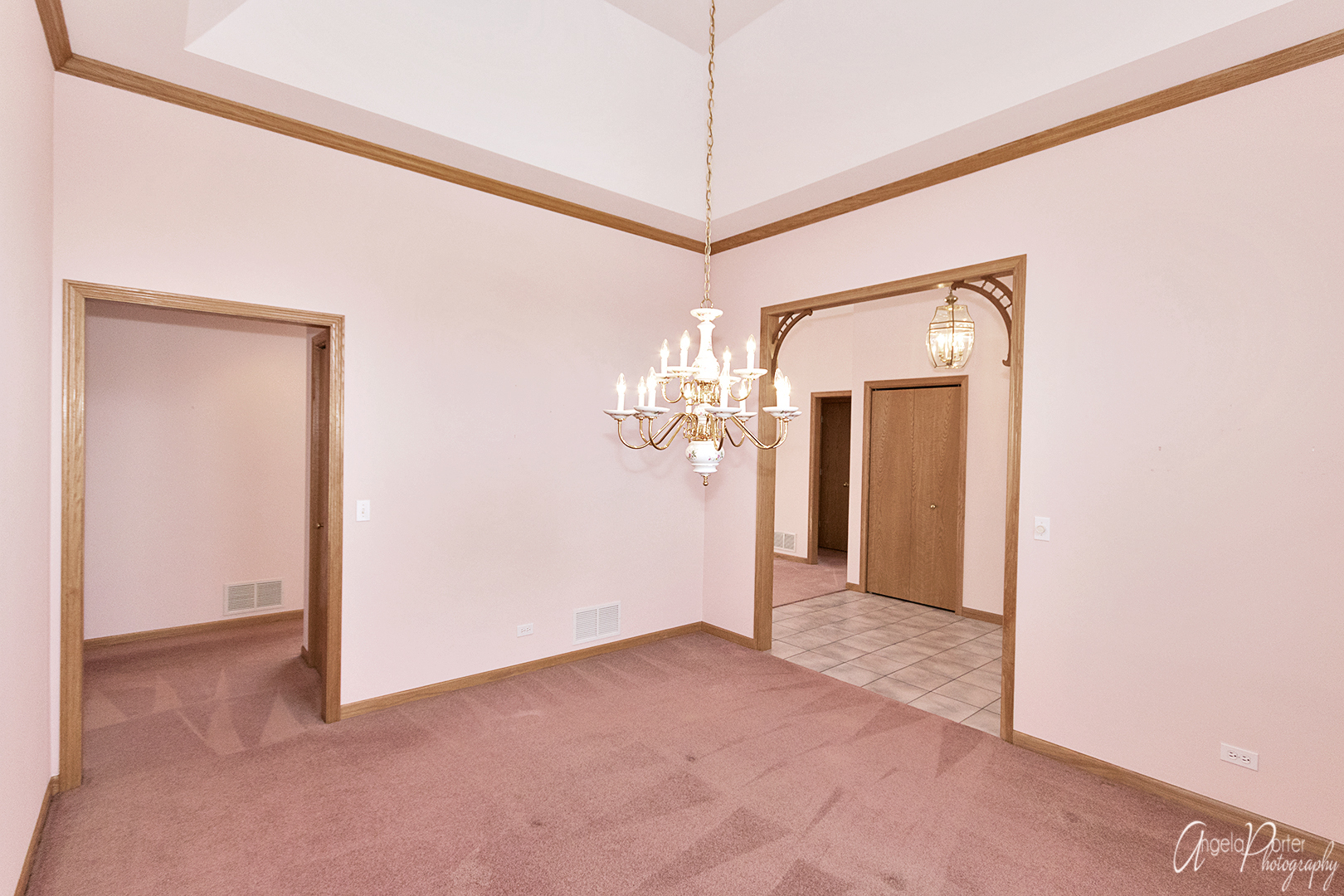 1409 Elm Street Spring Grove, IL 60081 - Photo 3 of 28 a view of a hallway with a chandelier fan