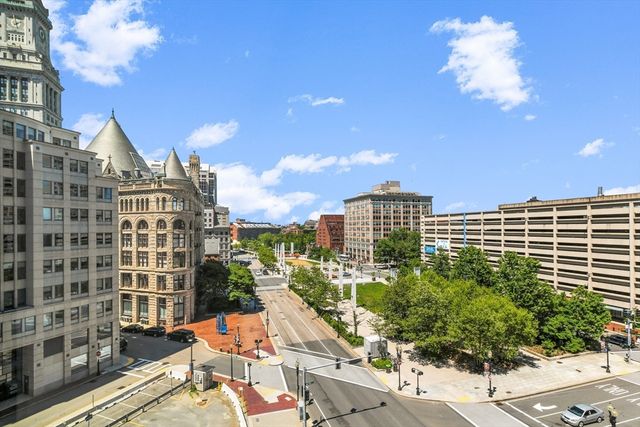 a view of a city with tall buildings