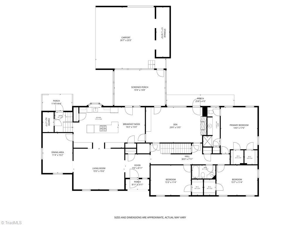 1903 Huntington Road Greensboro, NC 27408 - Photo 47 of 49 Main Floor Layout