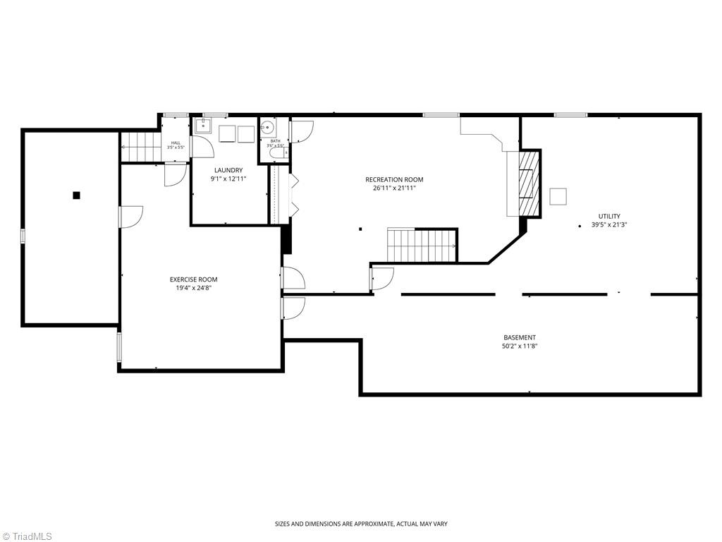 1903 Huntington Road Greensboro, NC 27408 - Photo 49 of 49 Basement Layout