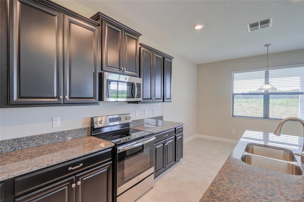 1172 Montgomery Bell Road Wesley Chapel, FL 33543 - Photo 15 of 47 a kitchen with stainless steel appliances granite countertop a sink stove and cabinets
