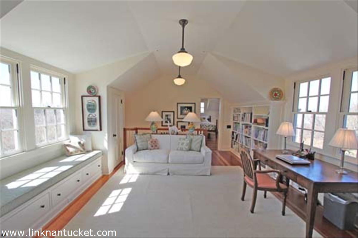 68 Baxter Road Nantucket, MA 02554 - Photo 16 of 22 2nd Floor Family room with custom built-ins