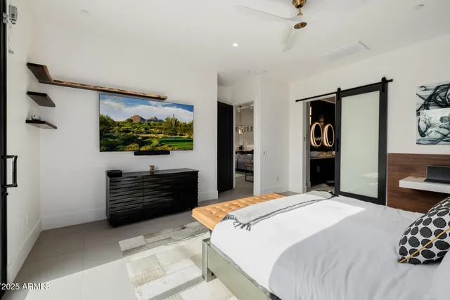 a bathroom with a white tub