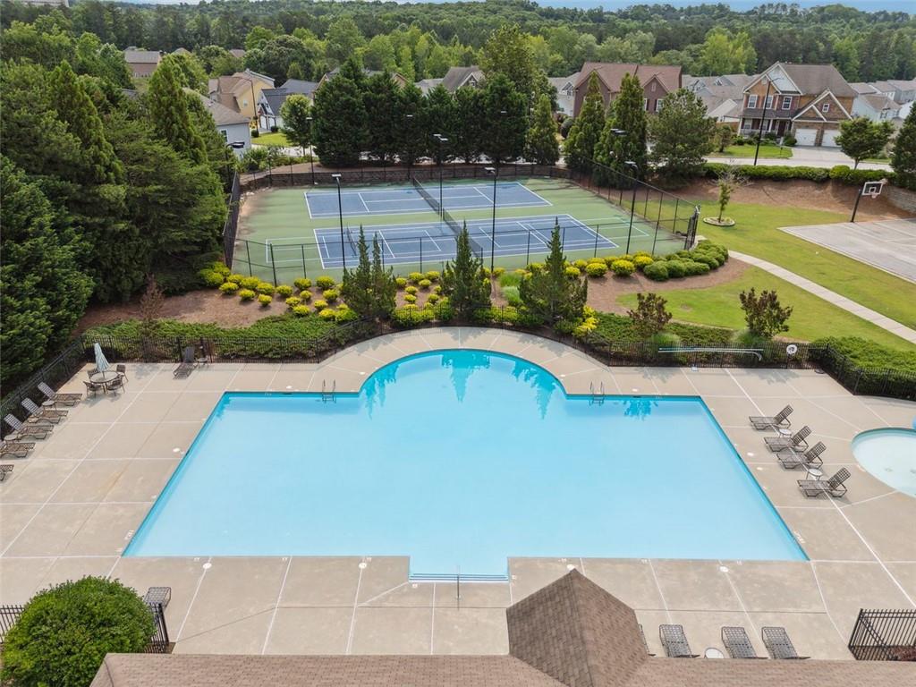 96 Quail Bend Way Dallas, GA 30157 - Photo 49 of 58 an aerial view of a house with lake view