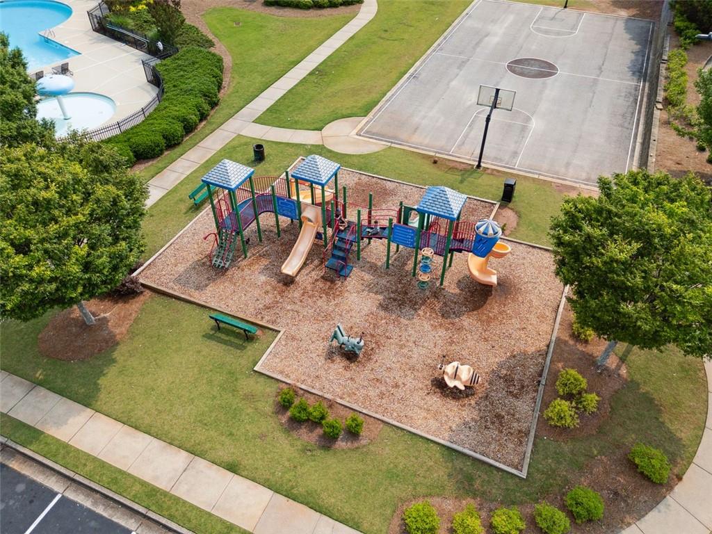 96 Quail Bend Way Dallas, GA 30157 - Photo 55 of 58 an aerial view of a house with swimming pool