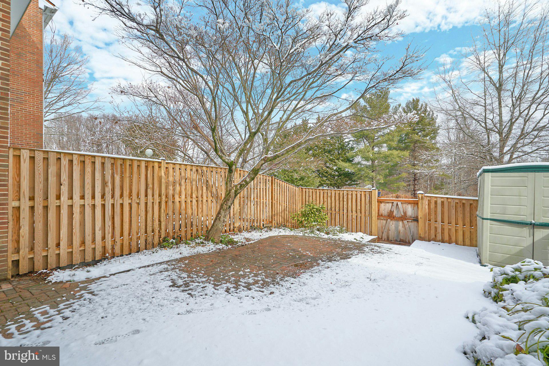 9634 Blincoe Court Burke, VA 22015 - Photo 34 of 53 a view of backyard with a large tree and wooden fence