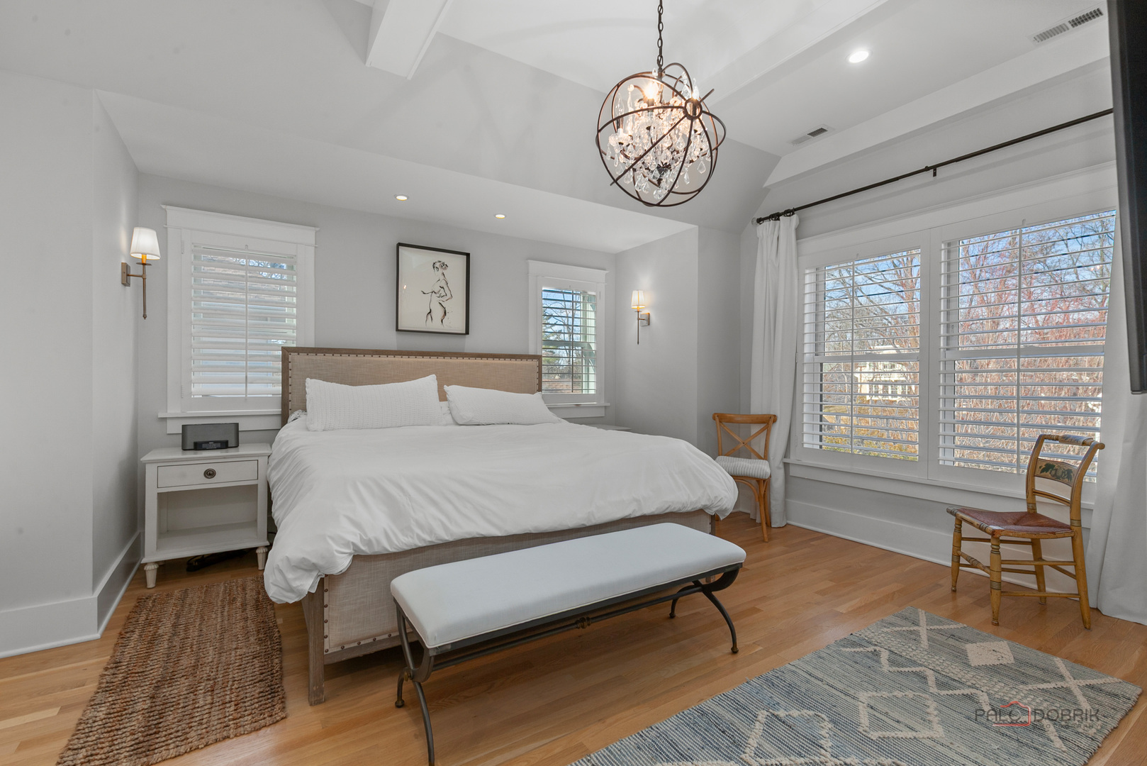 90 East Woodland Road Lake Forest, IL 60045 - Photo 27 of 40 a bed room with a bed mirror and a chair