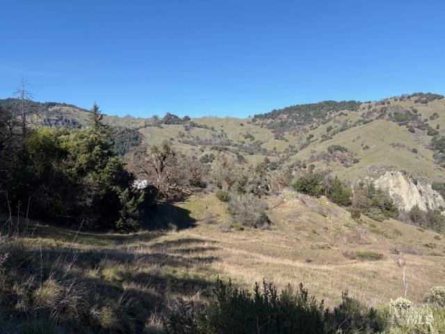 58921 George Washington Rock Road Leggett, CA 95585 - Photo 3 of 13 a view of a dry yard with mountains in the background