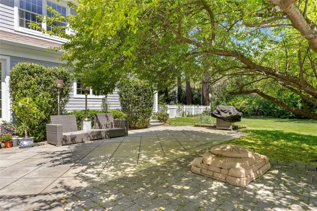 a view of a road with a yard