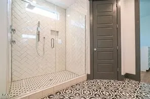 a bathroom with a shower