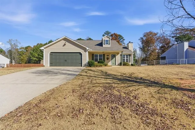 front view of a house with a outdoor space