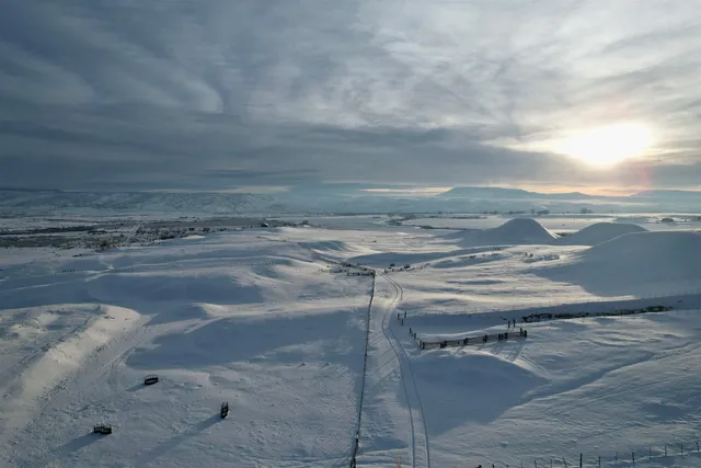 a view of a large building with an ocean view