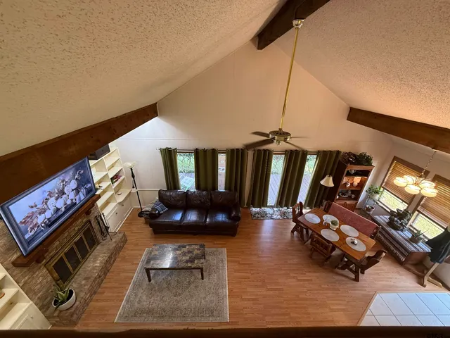 a living room with furniture