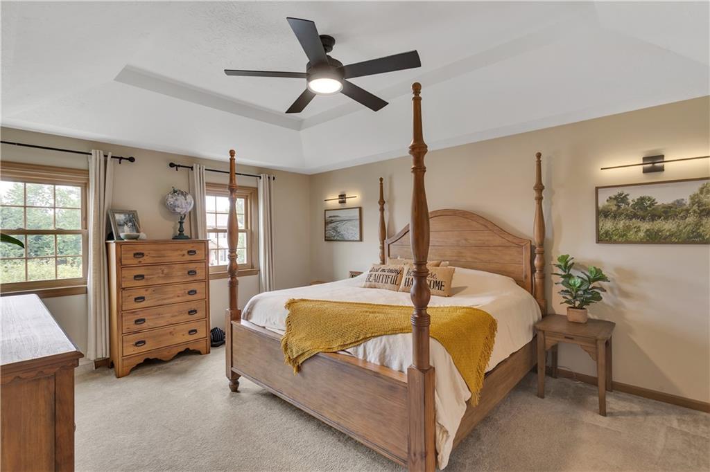 3 Sarah Court Irwin, PA 15642 - Photo 23 of 36 20x13 Primary Suite with Updated Fan and Tray Ceiling.