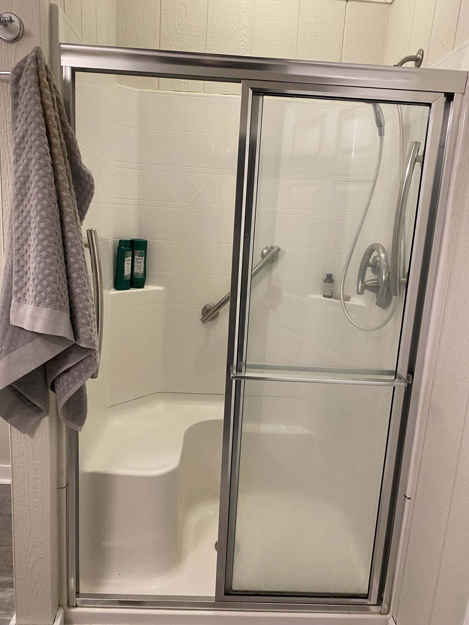 414 Tate Road Sewanee, TN 37375 - Photo 18 of 25 a bathroom with a shower and a mirror