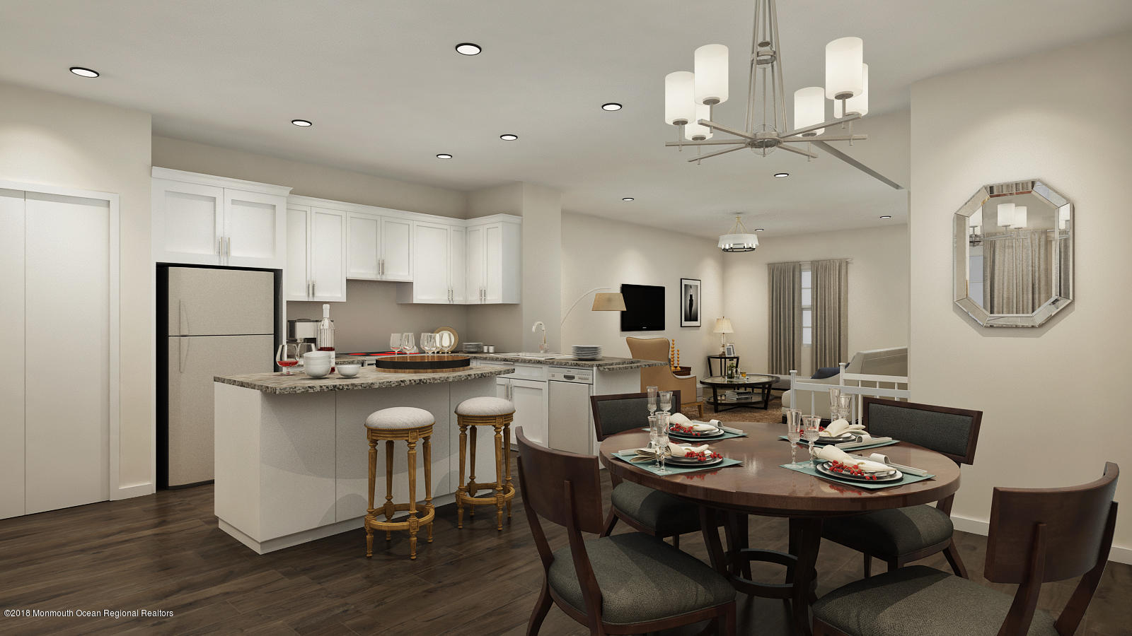 212 Discovery Road Brick, NJ 08723 - Photo 6 of 10 a kitchen with a dining table chairs refrigerator and microwave