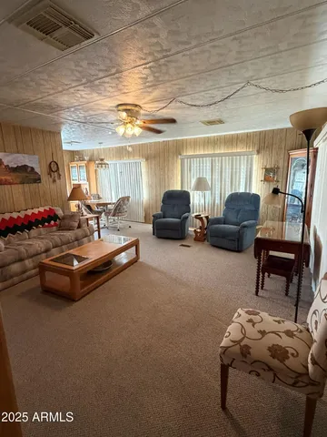 a workspace with furniture and window