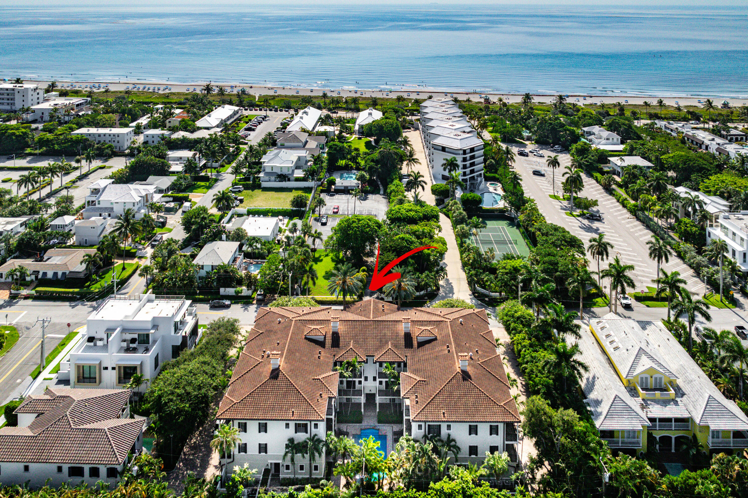 110 Gleason Street, Unit 203 Delray Beach, FL 33483 - Photo 1 of 25 an aerial view of residential houses with outdoor space