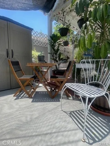 a view of outdoor space with seating area