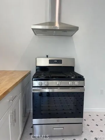 a stove top oven sitting inside of a kitchen