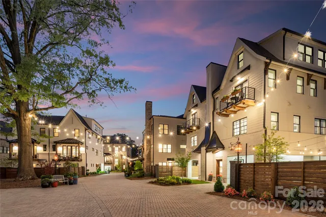 a view of a building and a street