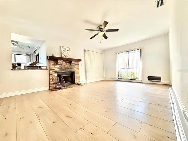 a view of a livingroom with a fireplace
