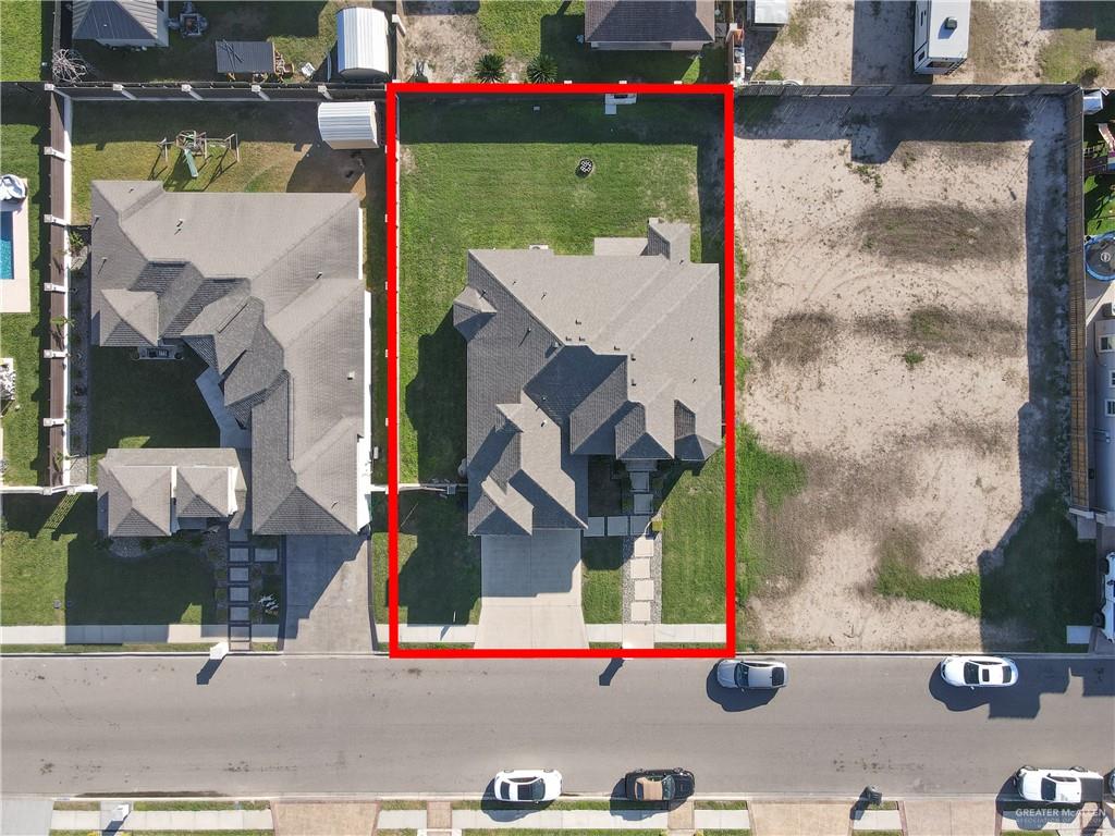 1315 Thompson Road Mission, TX 78573 - Photo 37 of 38 Aerial view of residential area featuring property boundaries highlighted