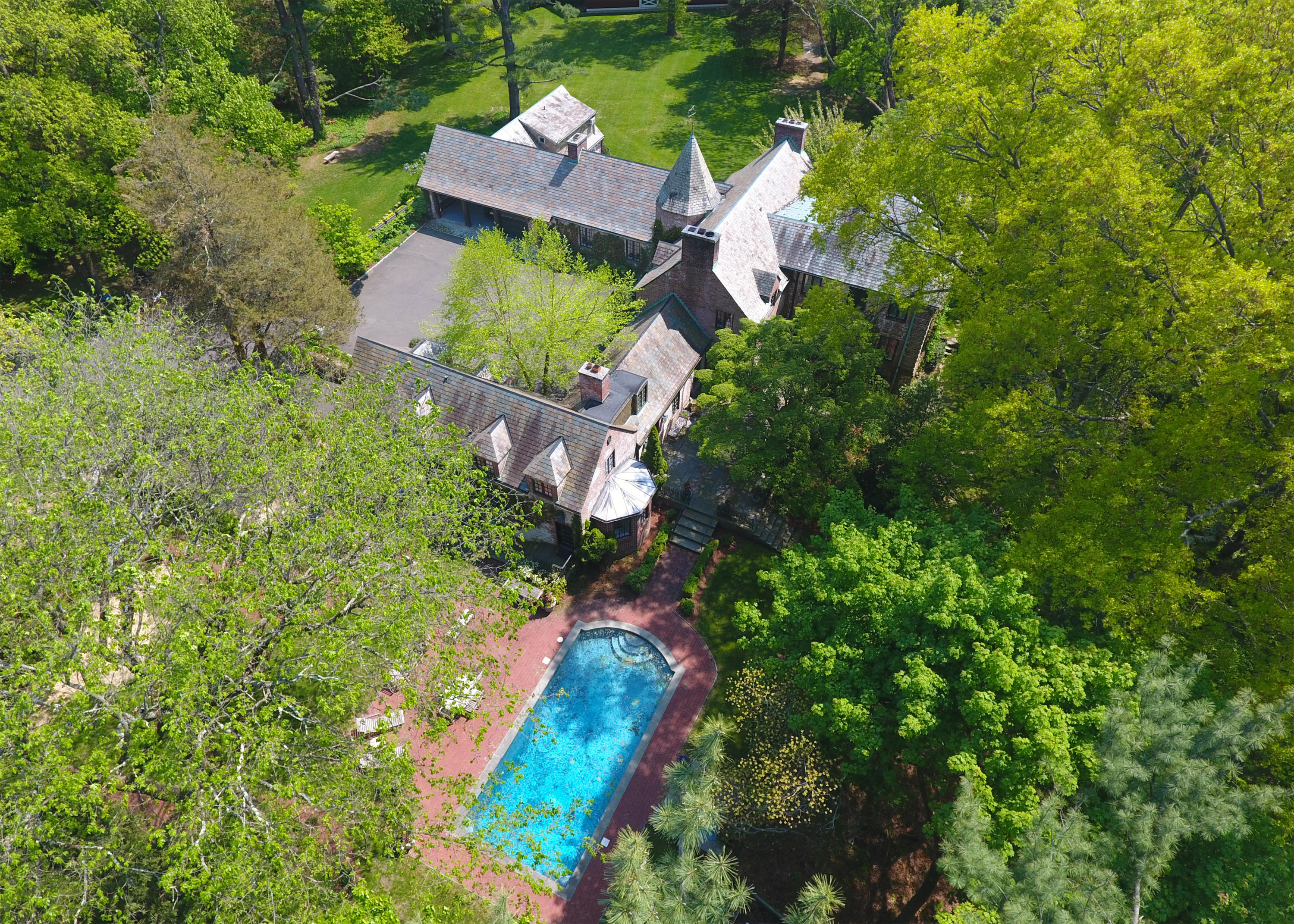 170 Ridge Acres Road Darien, CT 06820 - Photo 2 of 50 an aerial view of a house with a yard