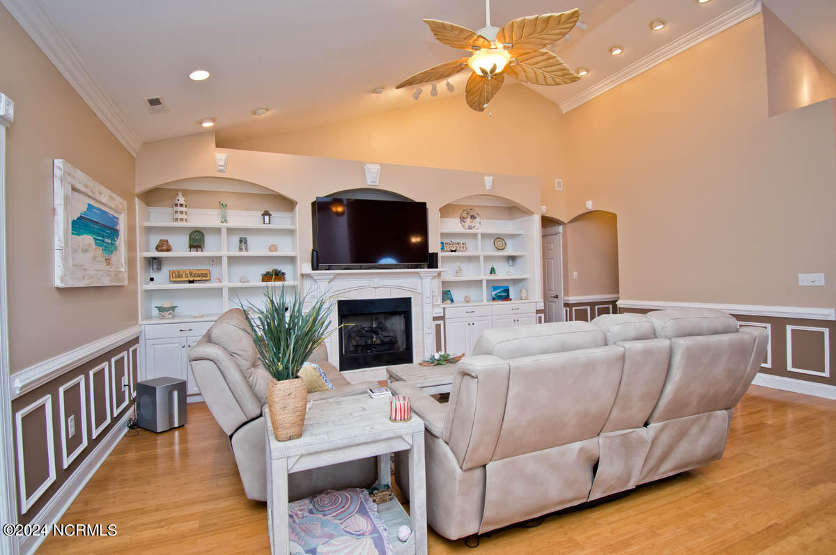 116 Pearl Drive Beaufort, NC 28516 - Photo 6 of 67 Gas Fireplace with Custom Bookshelves