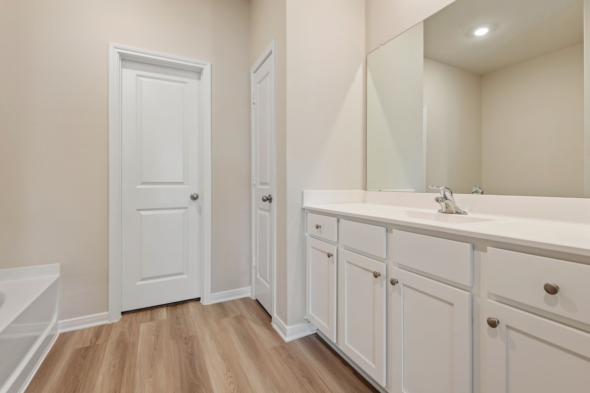 10377 Red Cardinal Drive Cleveland, TX 77328 - Photo 10 of 25 a bathroom with a sink and a mirror