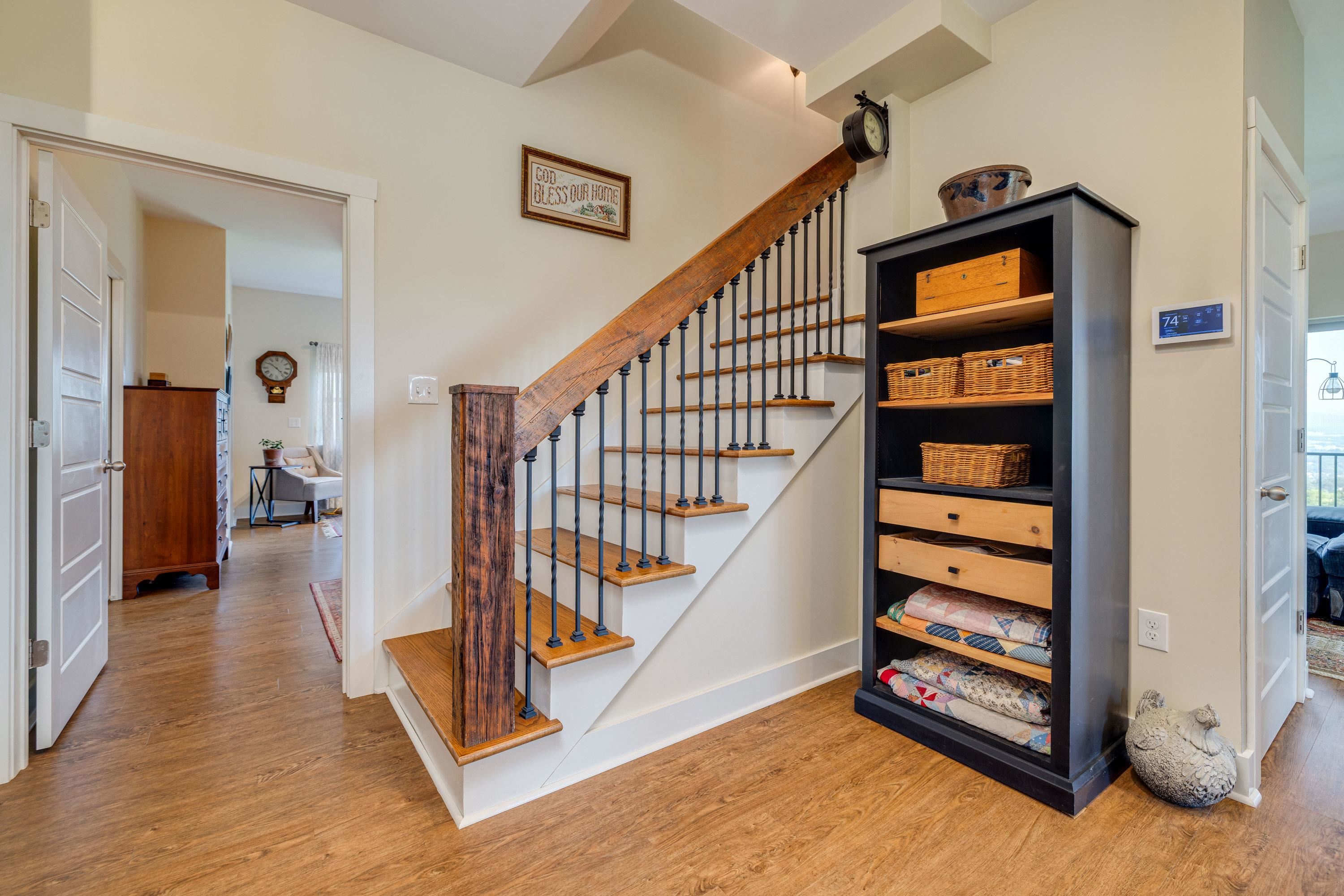 11180 Daphna Road Broadway, VA 22815 - Photo 34 of 75 The hardwood staircase offers convenience to the upper bedrooms.
