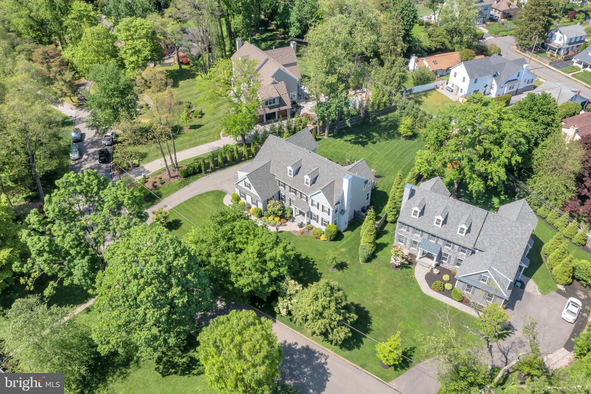 421 Howard Road Gladwyne, PA 19035 - Photo 44 of 49 an aerial view of residential house with outdoor space and trees all around