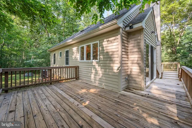 a view of a wooden deck