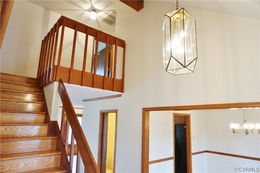 613 Rebel Ridge Road Colonial Heights, VA 23834 - Photo 8 of 40 Front foyer lighting and upstairs balcony.