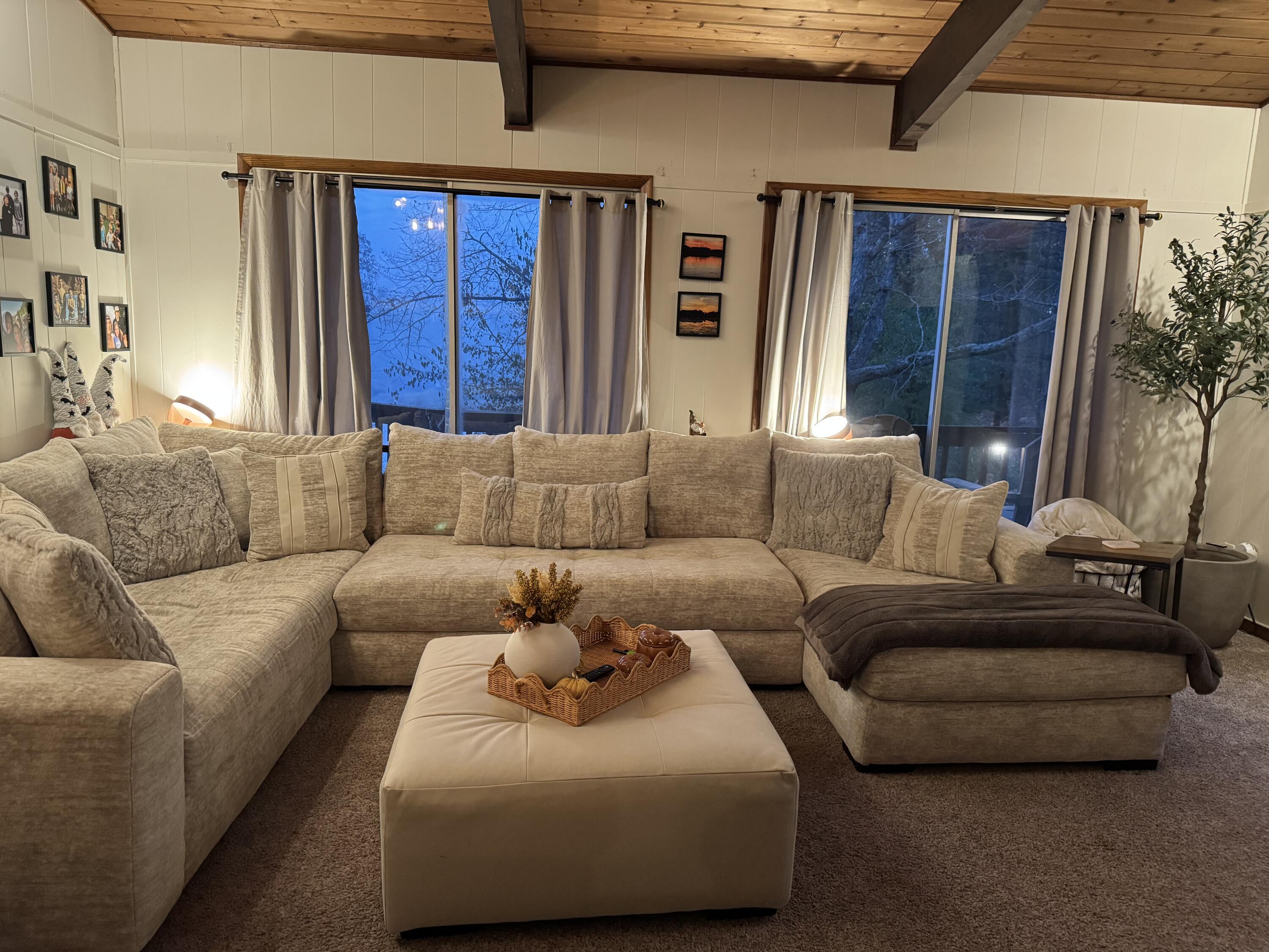 37835 Atkins Knoll Road Summit, WI 53066 - Photo 7 of 20 Vaulted Wood Ceilings, Carpeted and look out over Lagoon.