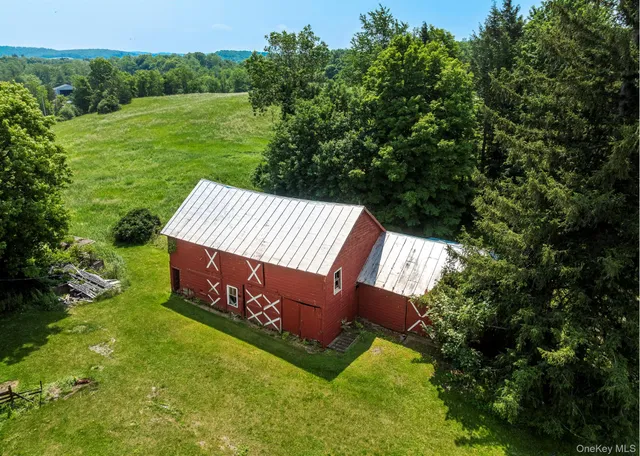a view of a garden with an outdoor space