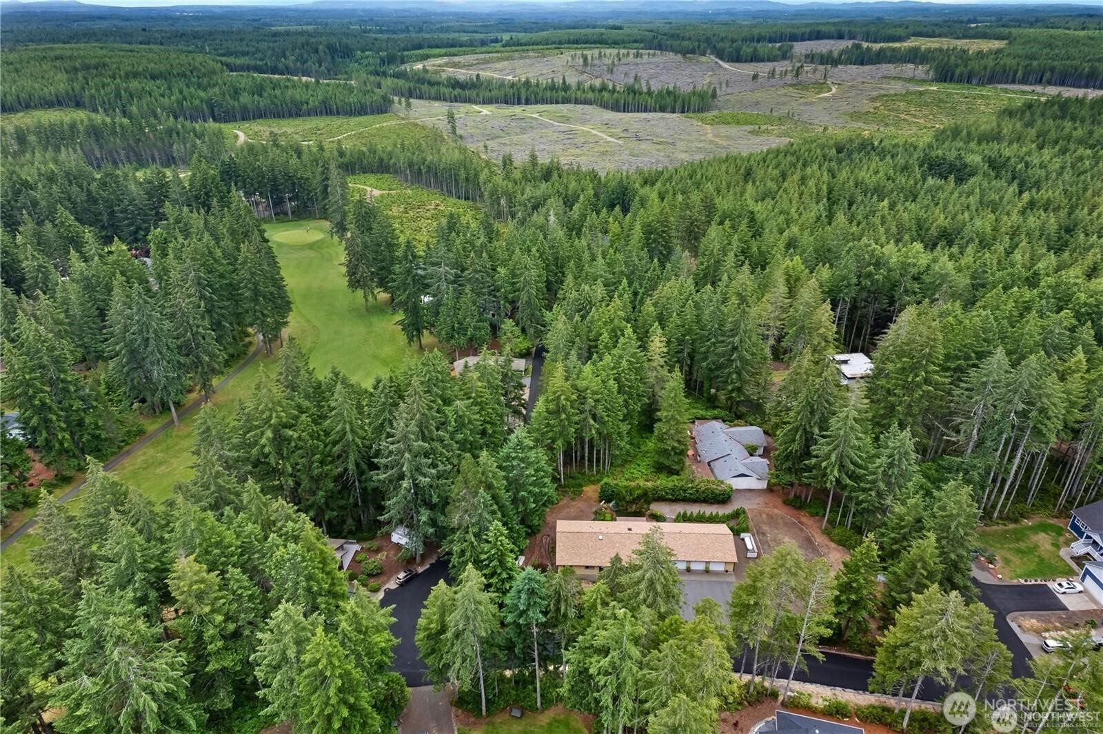 100 East Fir Tree Lane Union, WA 98592 - Photo 11 of 12 an aerial view of green landscape with trees houses and lake view