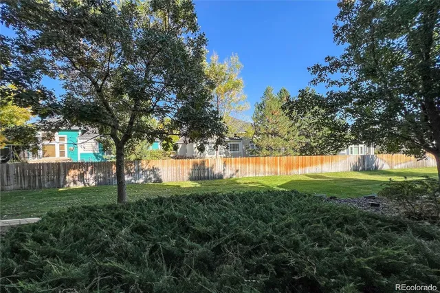 a view of backyard with green space