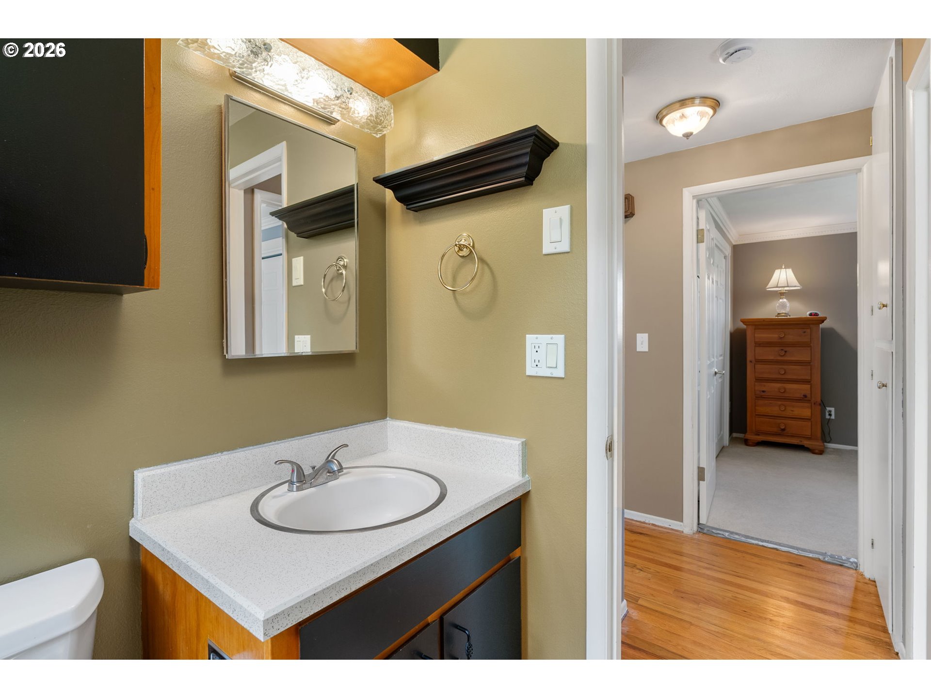 2419 Prospect Avenue Hood River, OR 97031 - Photo 20 of 27 a bathroom with a sink and a mirror
