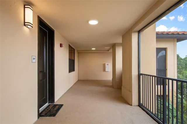 a view of hallway with stairs