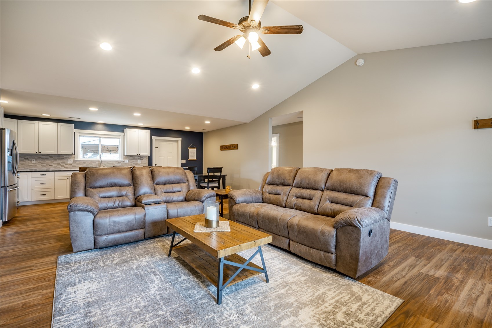 409 Amareen Court Nooksack, WA 98276 - Photo 6 of 35 a living room with furniture and kitchen view