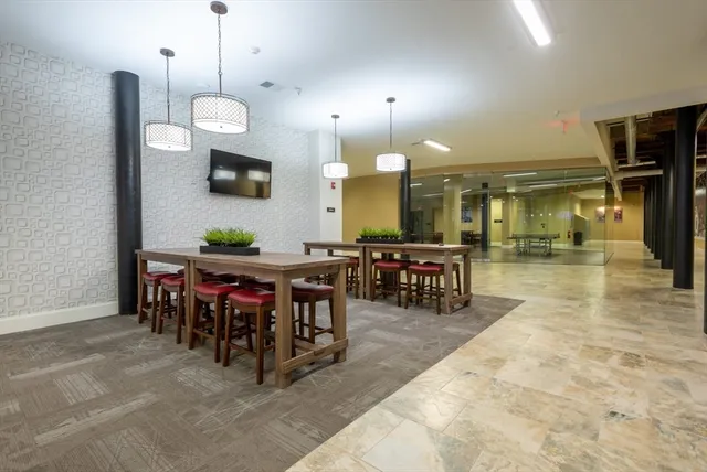 a view of dining area with furniture